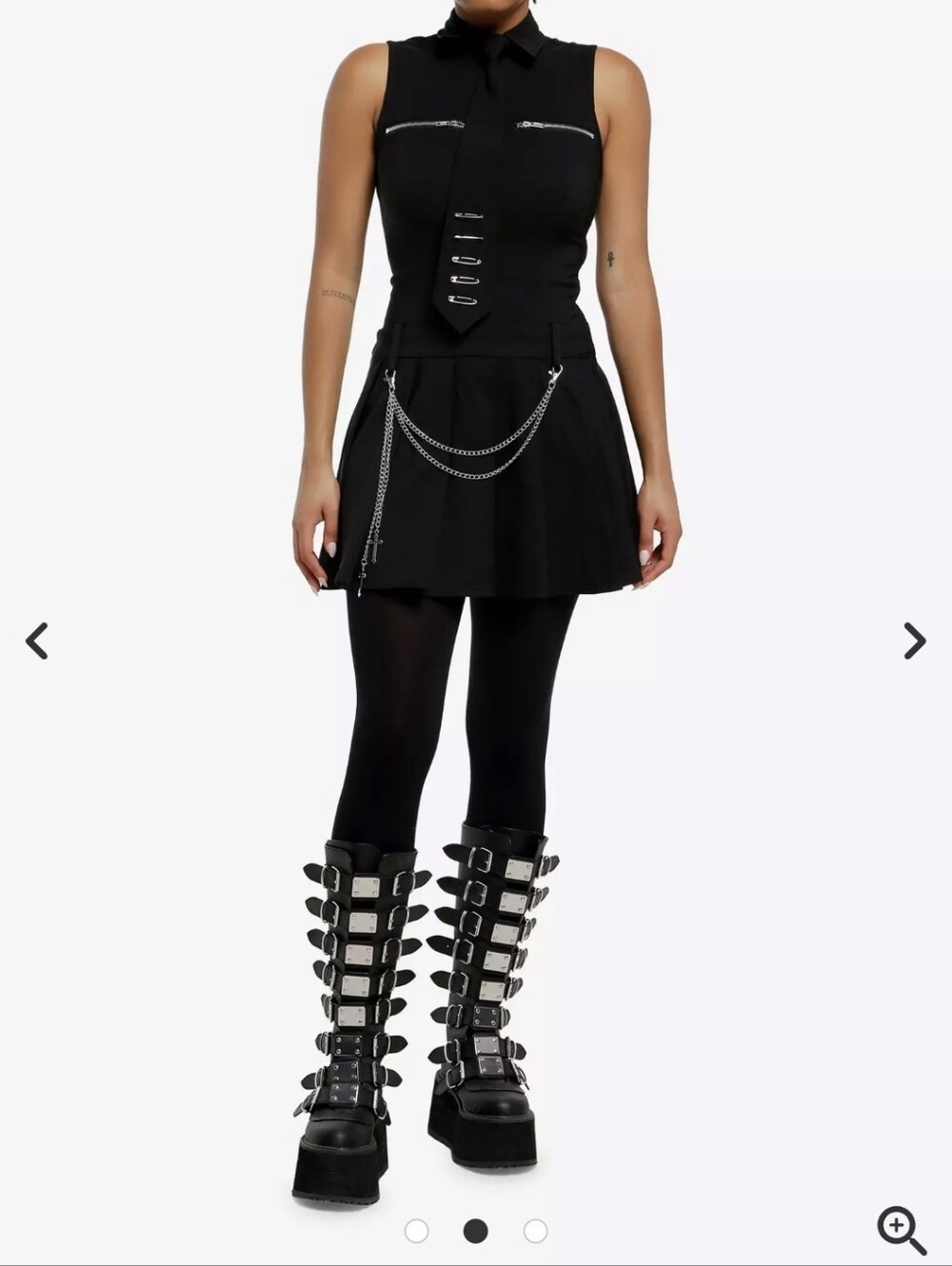 Hot Topic Social Collision Mini Dress Chain Belt Goth M NWT